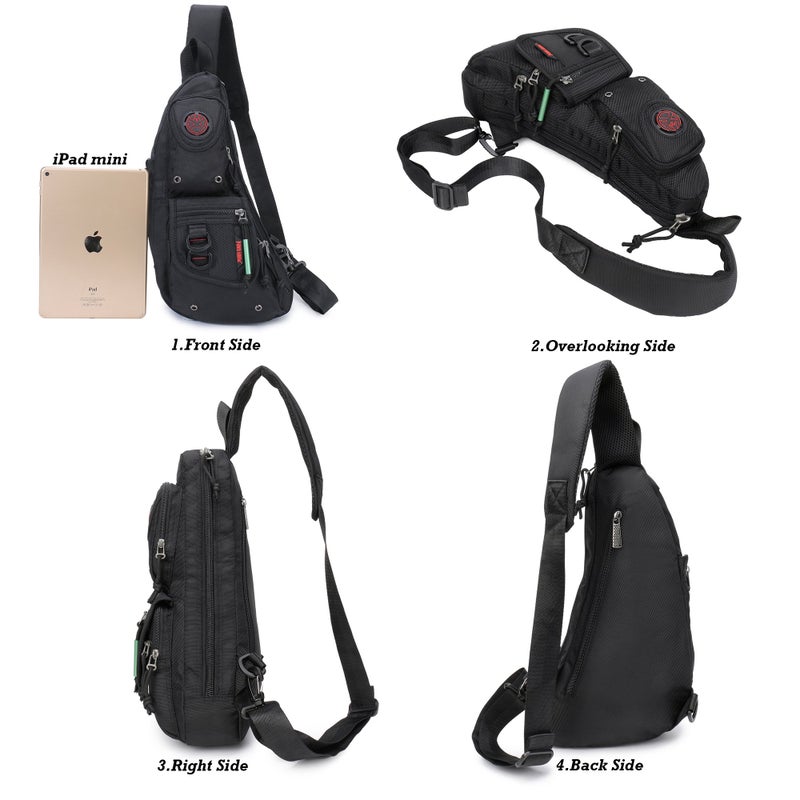 NICGID Sling Backpacks, Sling Chest Bag Shoulder Crossbody Bags for Men Women Outdoor Travel (Navy blue-365) - Image 2